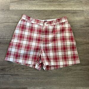 GAP Red and White Plaid Women's Shorts